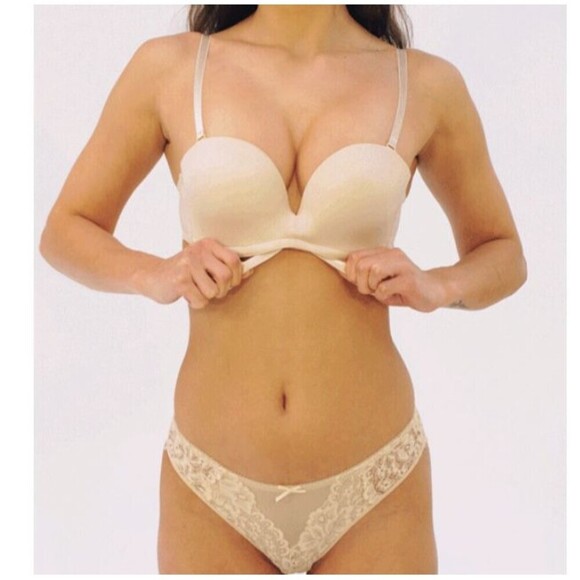 Upbra Convertible Strapless Bra Nude (Champangne) 32DD Cleavage & Lift Control - Picture 6 of 16